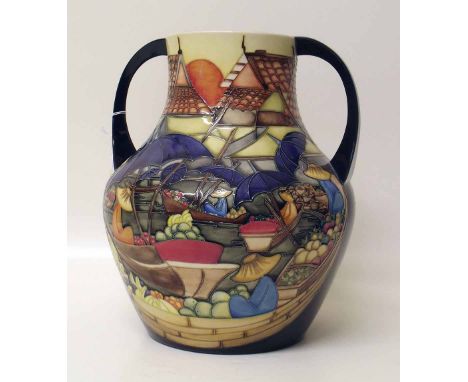 Moorcroft Pottery - Two Handled Vase Floating Markets designed by Kerry Goodwin Condition report: see terms and conditions.