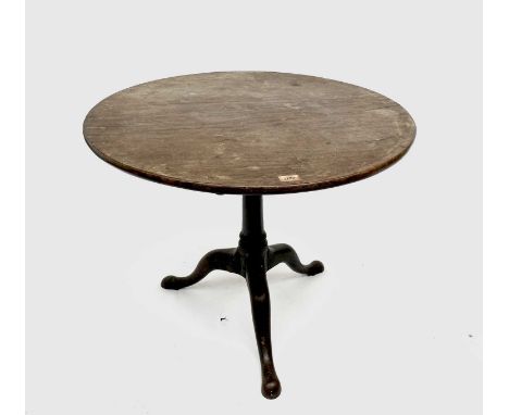 A George III mahogany tripod table, the circular top with bird cage action, height 66cm, diameter 79cm.Provenance:Michael Tre