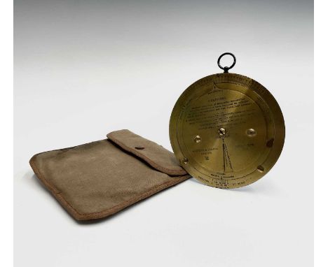 A Negretti &amp; Zambra lacquered brass forecaster dial, dated 1915, of circular form, patent number 6276, with easel support