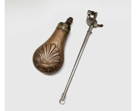 A miniature George V infantry officer's sword and scabbard, the blade engraved A.T.Gilbert, length 24.5cm, together with a co