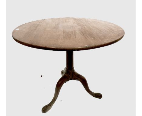 A George III mahogany tripod table, with bird cage action, height 71cm, diameter 81cm.Provenance:Michael Trethewey. A Gentlem