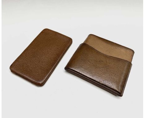 A Dunhill leather cigarette case, width 16cm, together with one other (2)