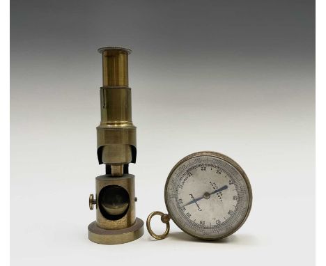 A World War II gilt cased pocket compensated barometer, by T.A.Reynolds, Son &amp; Wardale, with broad arrow mark, diameter 7