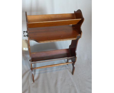 An Edwardian mahogany two tier book trough, H.72 W.46 D.30cm 