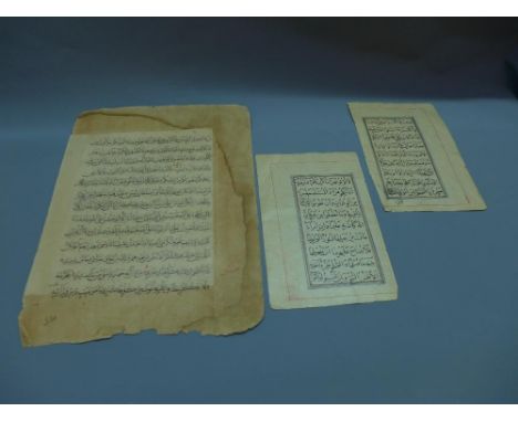 A 14th / 15th century Persian double sided manuscript, Late Tyemore period, handwritten in black and red ink, together with t