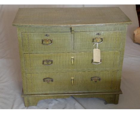 An Art Nouveau painted chest, with two short over two long drawers, raised on bracket feet, H.80 W.92 D.48cm 
