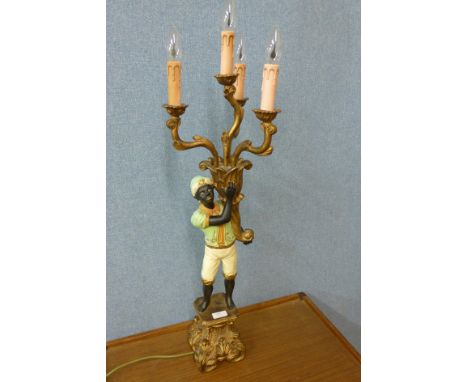 An Italian style blackamoor table lamp