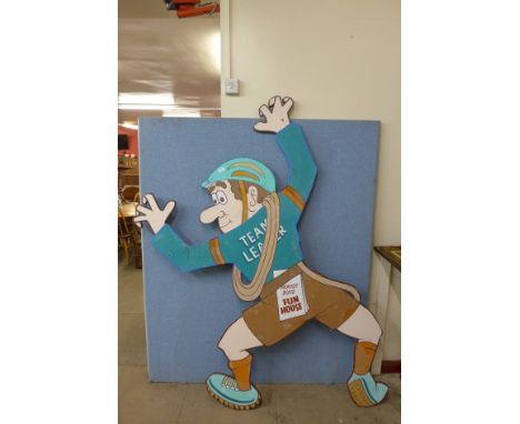 A vintage 1970's hand painted life sized half inch fairground wooden panel, from Great Yarmouth Pleasure Beach