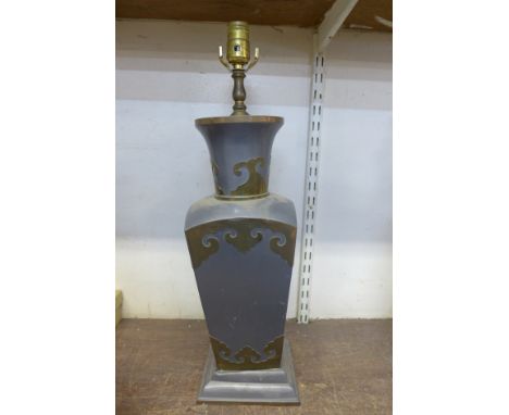 A decorative table lamp