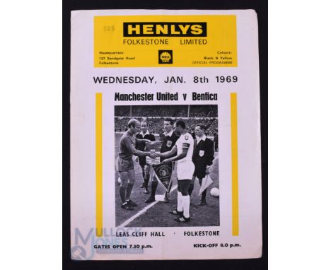 Unusual item, European Cup Final Manchester Utd v Benfica official programme match film broadcast 8 January 1969 at Leas Clif