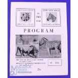 1968 British and I Lions Rugby Programme v South West Africa: At Windhoek, 15/6/68. 32pp, scarce,