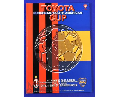 2003 European/South American Cup final in Tokyo, AC Milan v Boca Juniors match programme; good. (1)