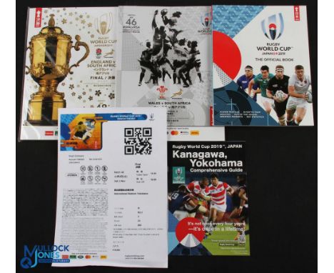 RWC 2019 Rugby programmes etc (3): In Japan, the large packed Official Book of the RWC, plus Final, England v S Africa (inc i