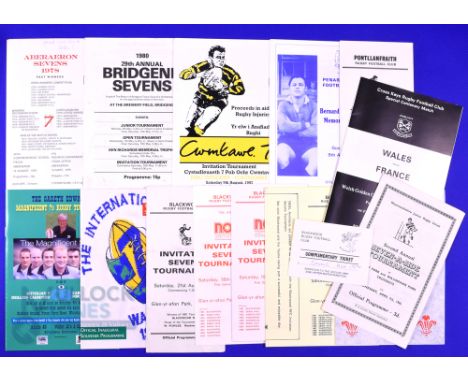 1965-2005 Rugby Sevens etc in Wales Programme etc Pot-Pourri (15): Issues from tournaments at Aberaeron, Bridgend, Blackwood 