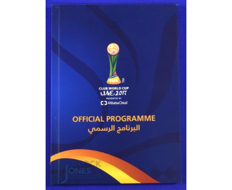 2017 FIFA Club World Cup in UAE, official tournament programme featuring football clubs Real Madrid, Al Jazira, Auckland City