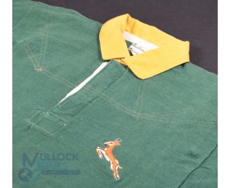 1965 S Africa John Gainsford Rugby Jersey: Classic Springbok Green and Gold example from the Irish tour of that year, still w