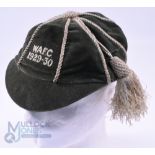 1929-30 Wolverhampton Amateurs (maybe Rugby or Soccer) Velvet Honours Cap: Mid-green 8-panelled