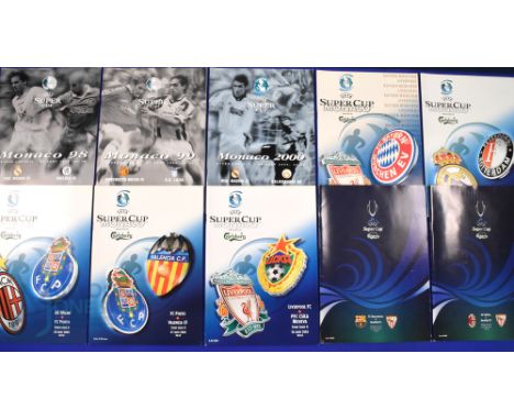 UEFA Super Cup finals 1998 Real Madrid v Chelsea, 1999 Manchester Utd v Lazio, 2000 Real Madrid v Galatasaray, 2001 Liverpool