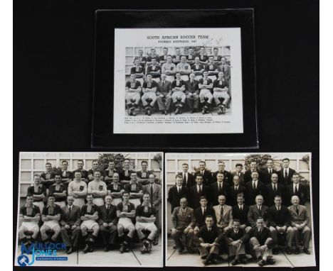 1947 South African touring football team to Australia, b&amp;w photo of the football team, autographed by the players and to 