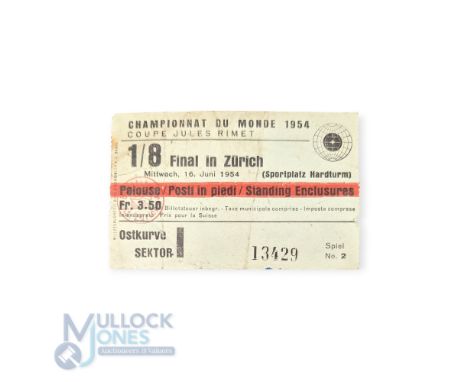 1954 World Cup Scotland v Austria match ticket 16 June 1954 in Zurich; fair condition. (1)