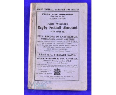 1924-25 Wisden's Rugby Football Almanack: The second of only three editions ever of this compact, substantial and scarce rugb