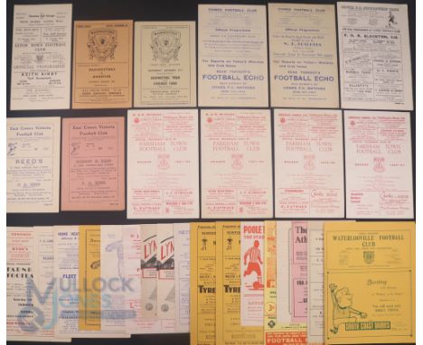 Selection of Hampshire non-league programmes to include 1960s (undated) Alton Town v Netley Sports; Basingstoke v 1958/59 And