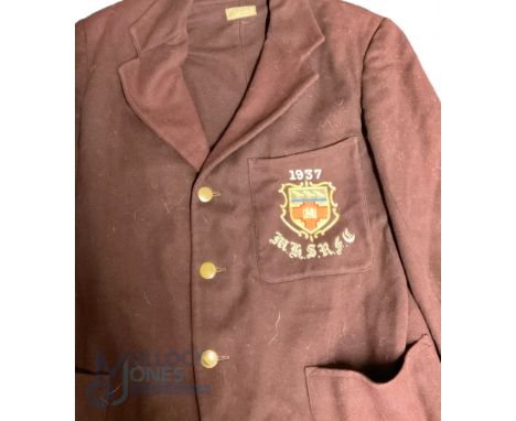 Mill Hill School London Rugby Football Blazer 1937 with crest to pocket named on label R E Money-Kyile (2)