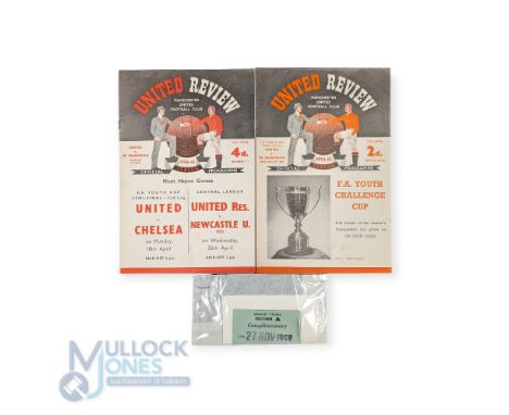 1954/55 Manchester Utd youth v West Bromwich Albion youth FAYC final 27 April 1955, 4 page special issue programme featuring 