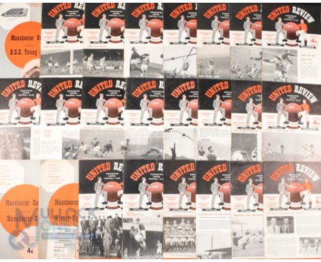 1958/59 Manchester Utd home match programmes complete league season (21) plus Young Boys Berne (friendly) (TM, Manchester Cit
