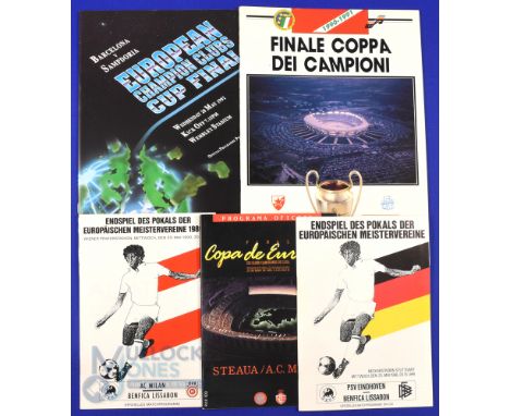 European Cup finals 1988 PSV Eindhoven v Benfica, 1989 AC Milan v Steaua Bucharest, 1990 AC Milan v Benfica, 1991 Red Star v 