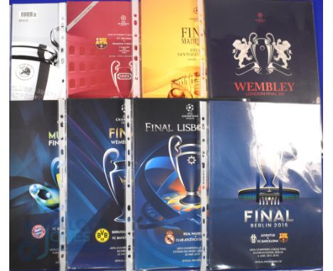 Collection of Champions League final match programmes to include 2009 Barcelona (Guardiola 1st season manager) v Manchester U