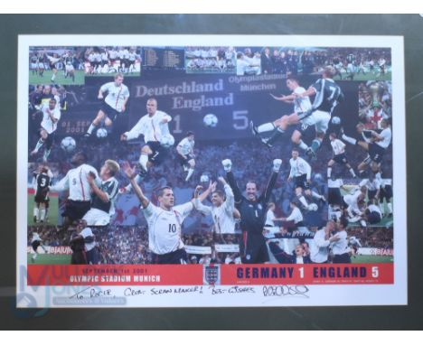 2001 World Cup qualifying match 1st September 2001 large poster signed by David Beckham with dedication to Roger Great Scan M