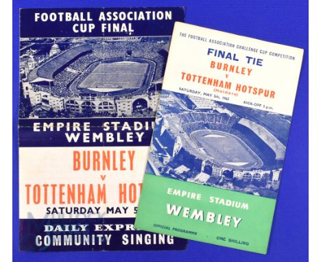 1962 FAC final Tottenham Hotspur v Burnley match programme 5 May 1962 plus community singing sheet (Daily Express); programme