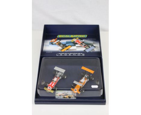 Boxed ltd edn Scalextric C3544A McLaren M7cTeam Lotus Type 49, excellent with certificate and outer trade box