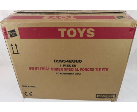 Star Wars - Boxed Hasbro The Black Series First Order Special Forces Tie Fighter and figure set, complete and appearing unope