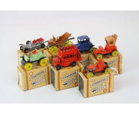 Seven boxed Charbens Miniature Series models to include 5 x Old Timer Series, No 11 Packard Runabout and No 4 Ford 1907, diec