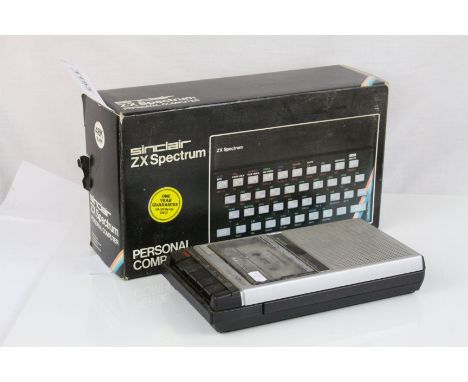 Boxed Sinclair ZX Spectrum Personal Computer plus a Sanyo cassette recorder