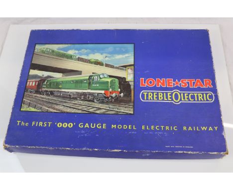 Boxed Lone Star Treble O (OOO) electric EL 51 Passenger Train set with boxed Diesel locomotive, 2 x boxed items of rolling st