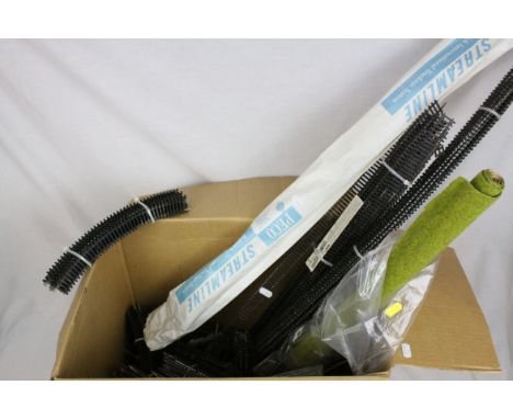 Large group of OO gauge model railway track to include various sized straights and curves