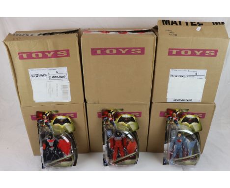 Shop Stock - Six trade boxes containing a total of 36 Mattel Batman v Superman figures to include Grapnel Batman (6 figures),