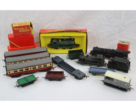 Quantity of Hornby &amp; Triang OO gauge model railway to include boxed Hornby GWR 0-6-0 locomotive with smoke, Triang Prince