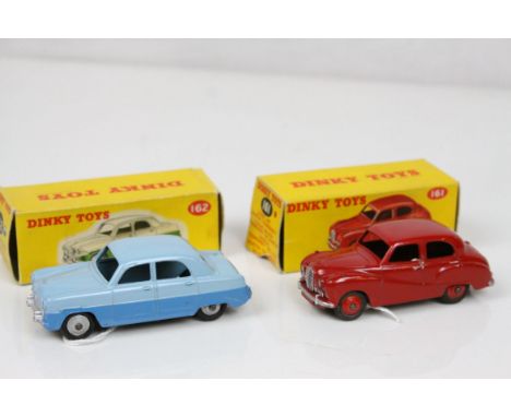 Two boxed Dinky diecast models to include 162 Ford Zephyr in two tone blue with grey hubs (vg with gs box and correct colour 