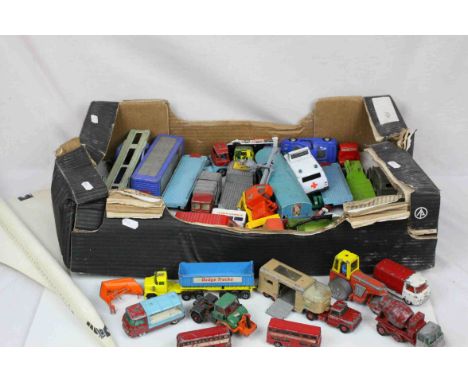 32 1960s onwards play worn diecast models to incldue Corgi, Dinky and Matchbox featuring commercial examples and a large meta