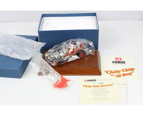 Boxed Corgi Originals Chitty Chitty Bang Bang 1967-1992 25th Anniversary diecast model with stand and certificate, vg
