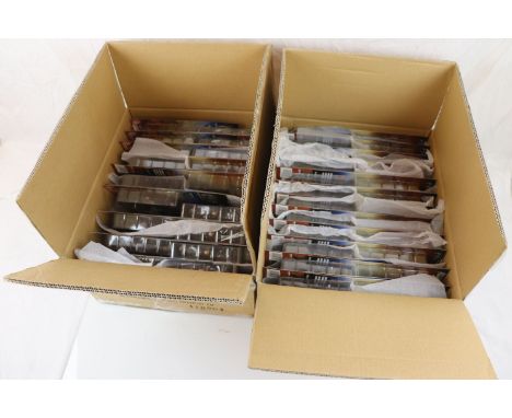 Two trade boxes of carded Elite Force British Army Force figures, a total of 43 figures in excellent ex shop stock condition