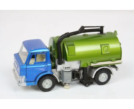 Dinky Johnson Road Sweeper diecast model with scarce blue cab, diecast vg with paint loss to roof