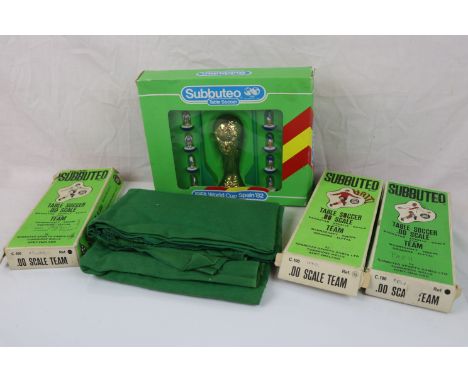 Subbuteo - Boxed C193 World Cup Spain 82 England Scotland set with World Cup set plus 3 x boxed HW team (poor) and a pitch