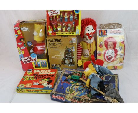 Group of circa 1980s/90s toys and collectables to include boxed Playmates The Simpsons Interactive Bart Simpson Talking Figur