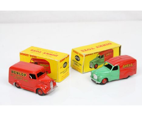 Two boxed Dinky diecast models to include 470 Austin Van Shell (vg with a few paint chips, box gd overall but showing wear) a