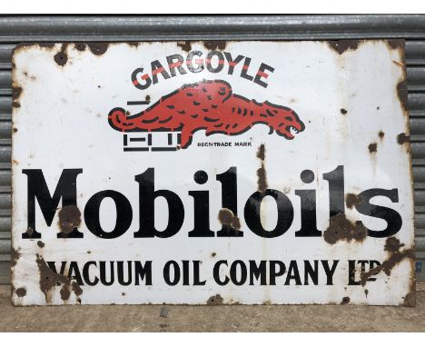 A Mobiloils rectangular enamel sign, 45 x 30".
